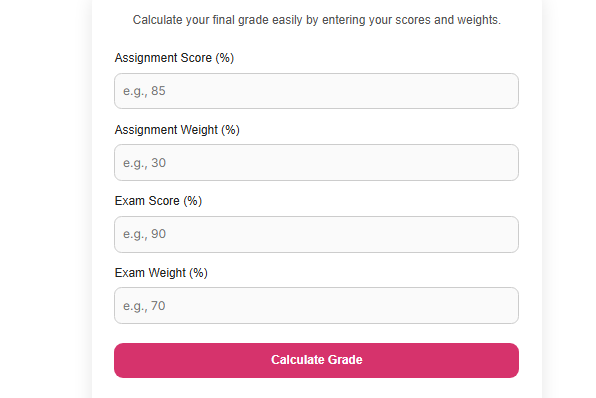 Final Grade Calculator for quick grade estimates.