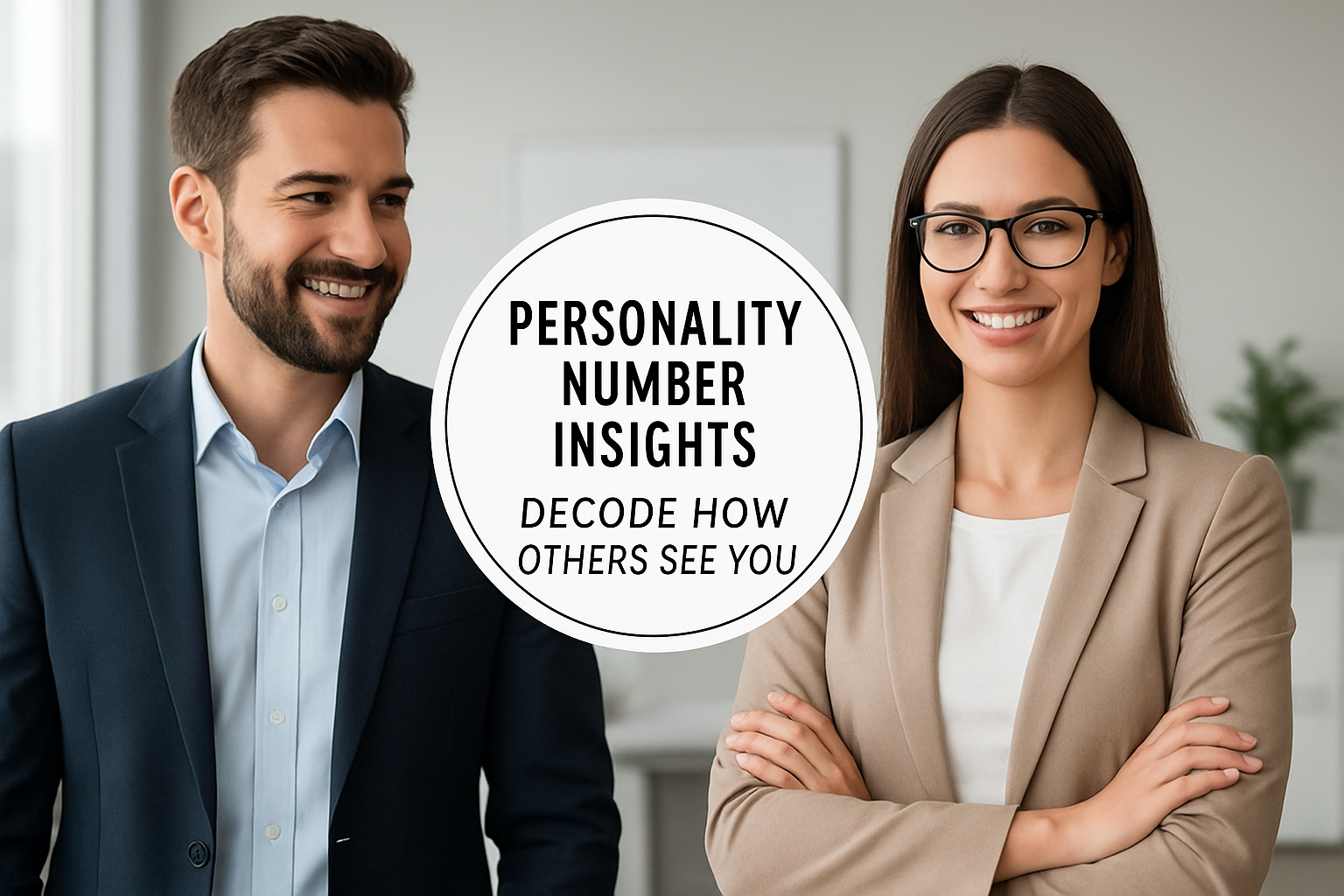 Illustration of a person surrounded by subtle glowing numbers, representing personality traits and social perception.