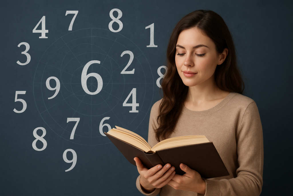 A symbolic image of a name surrounded by glowing numbers and mystical light patterns, representing the energetic influence of names in numerology.