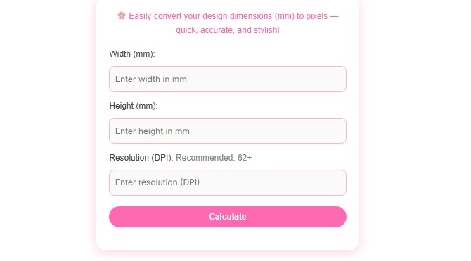 How to use the Pixel Calculator