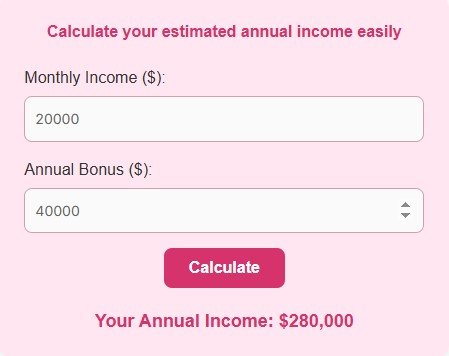 Annual Income Calculator – Estimate Your Yearly Earnings