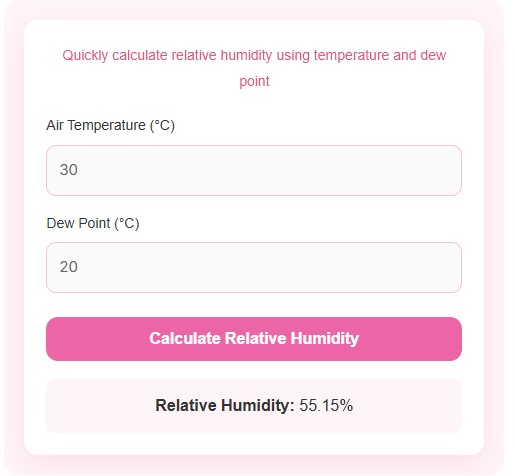 Relative Humidity Calculator