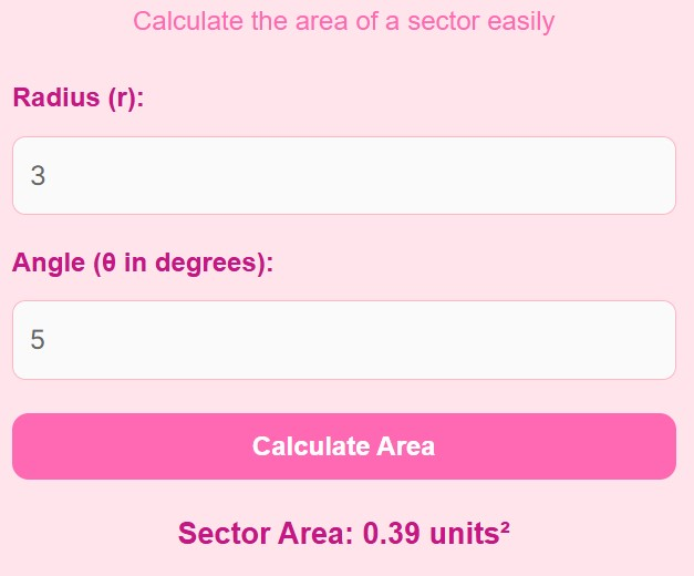 Sector Area Calculator