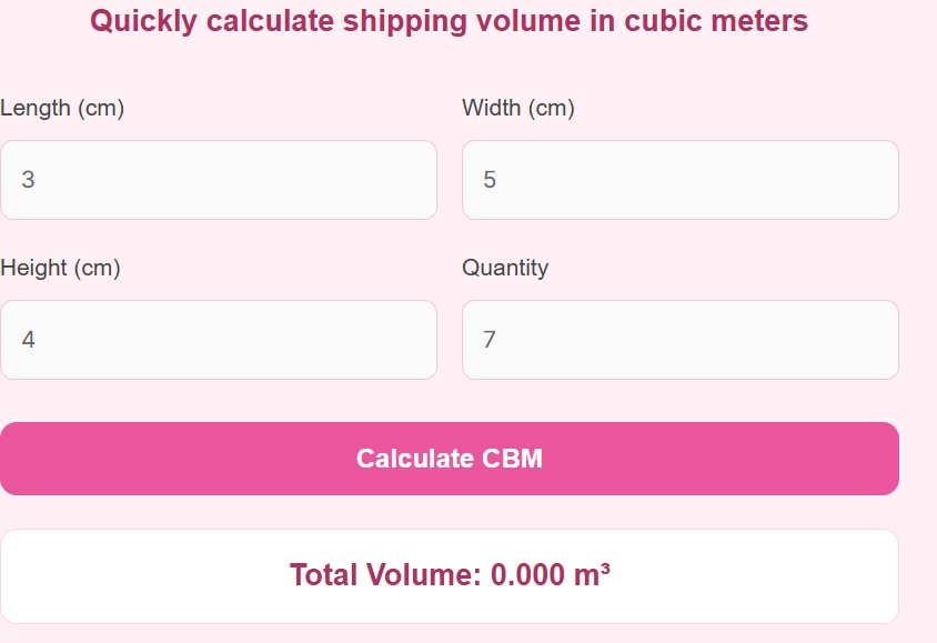 CBM Calculator for Shipping
