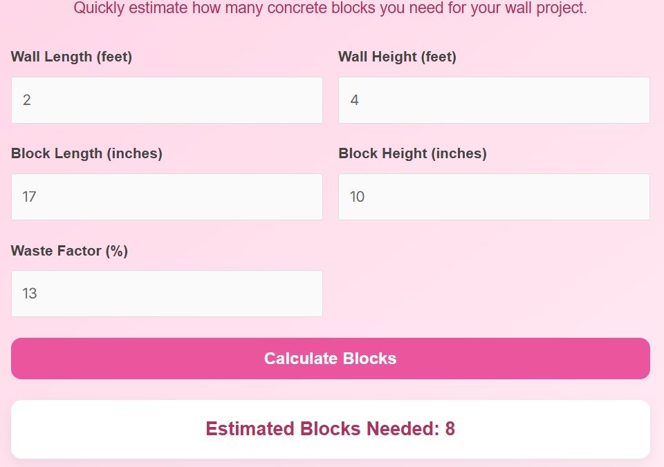 Concrete Block Calculator Estimate Blocks for Walls Fast