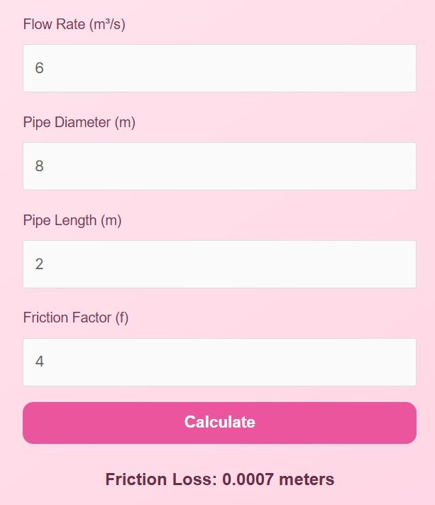 Friction Loss Calculator – Fast & Accurate Pipe Loss Tool