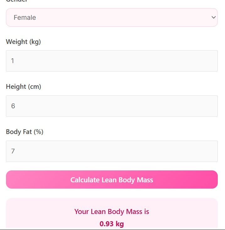 Lean Body Mass Calculator