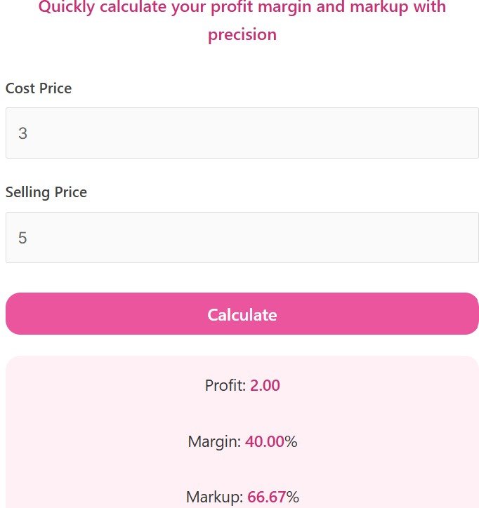 Margin Calculator Instantly Calculate Profit & Markup