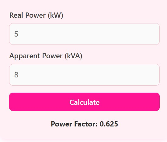 Power Factor Calculator