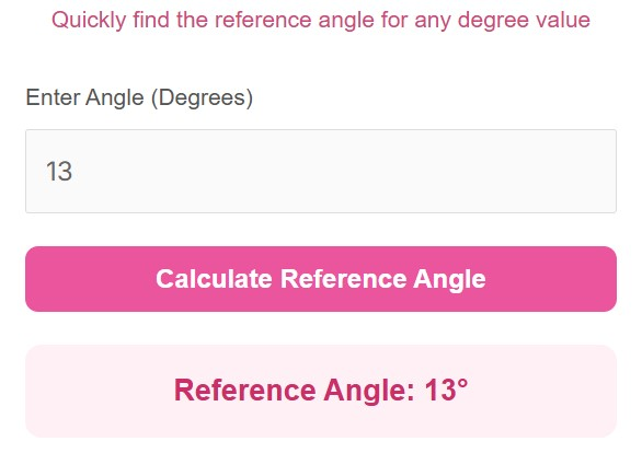 Reference Angle Calculator