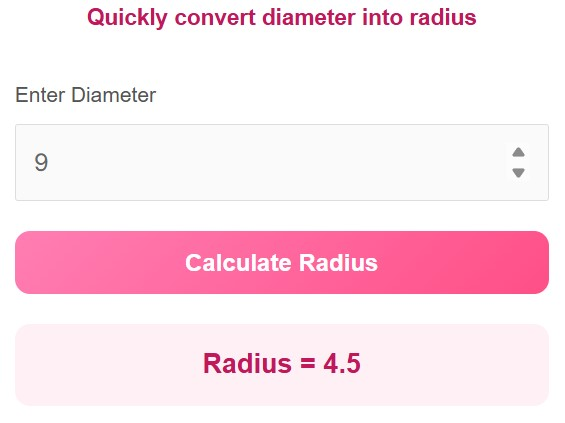 diameter to radius calculator