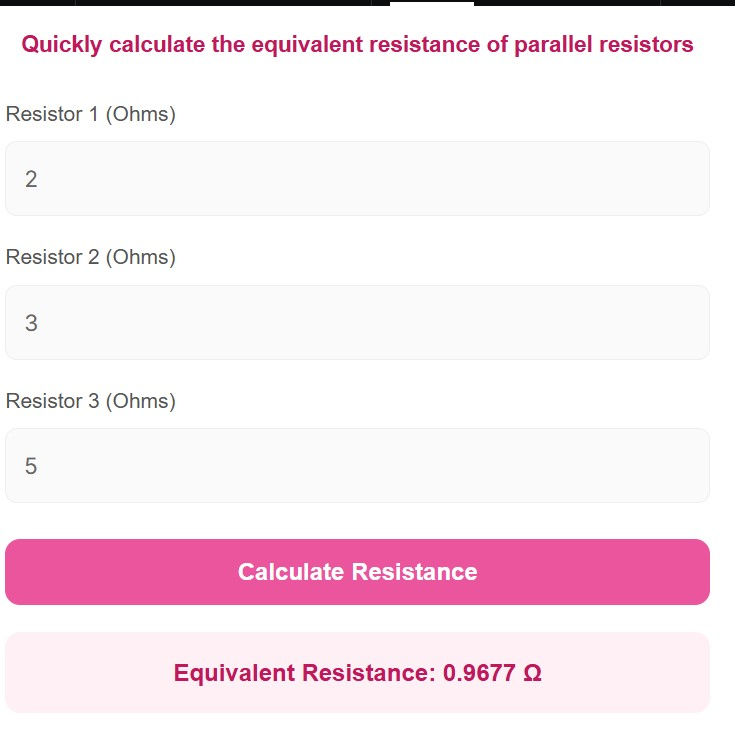 parallel resistor calculator