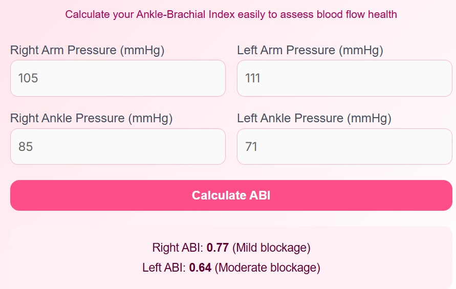 ABI Calculator (Ankle-Brachial Index)