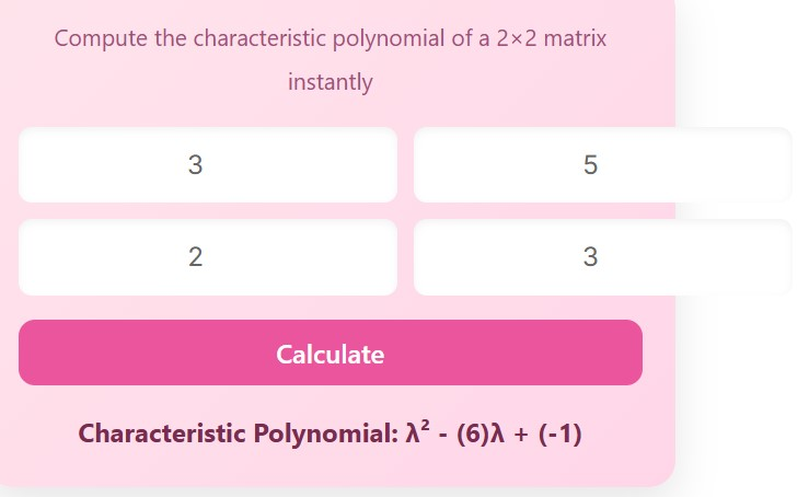 Characteristic Polynomial Calculator