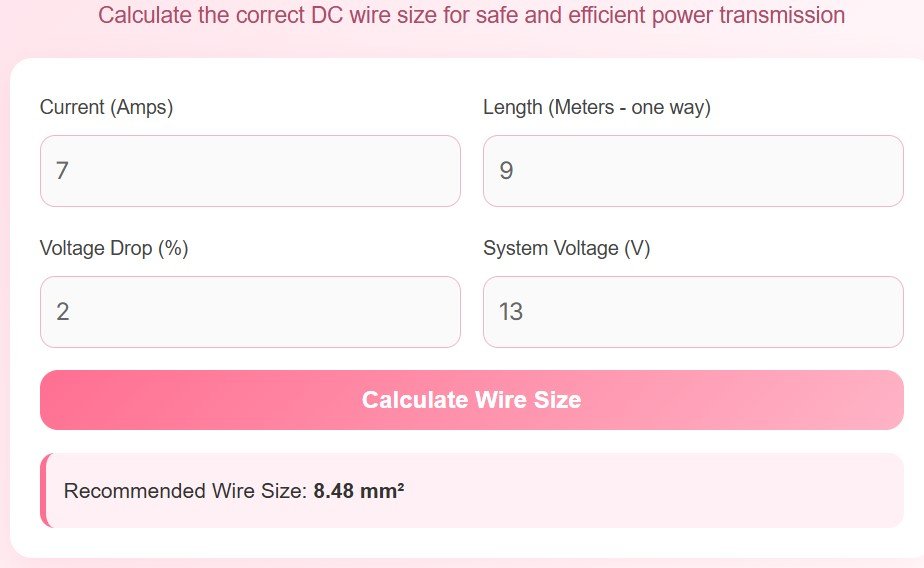 DC Wire Size Calculator Accurate & Fast Results Online