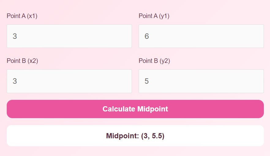Midpoint calculator