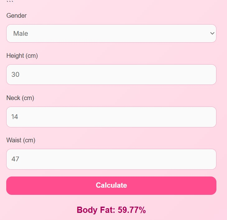 Navy Body Fat Calculator