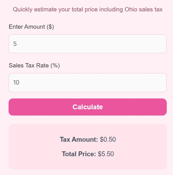 Ohio sales tax calculator