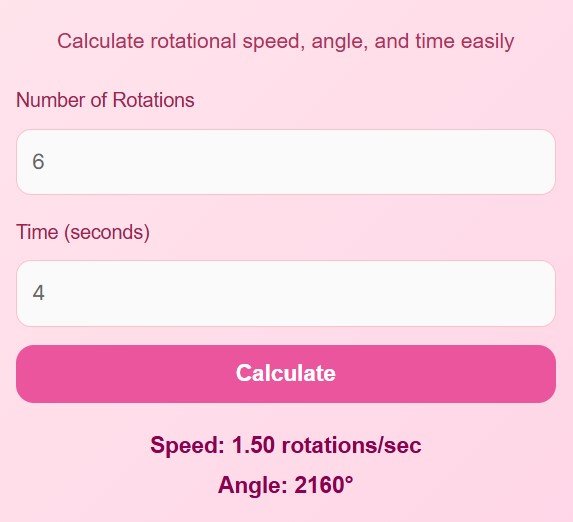 Rotation Calculator Online Speed & Angle Calculator