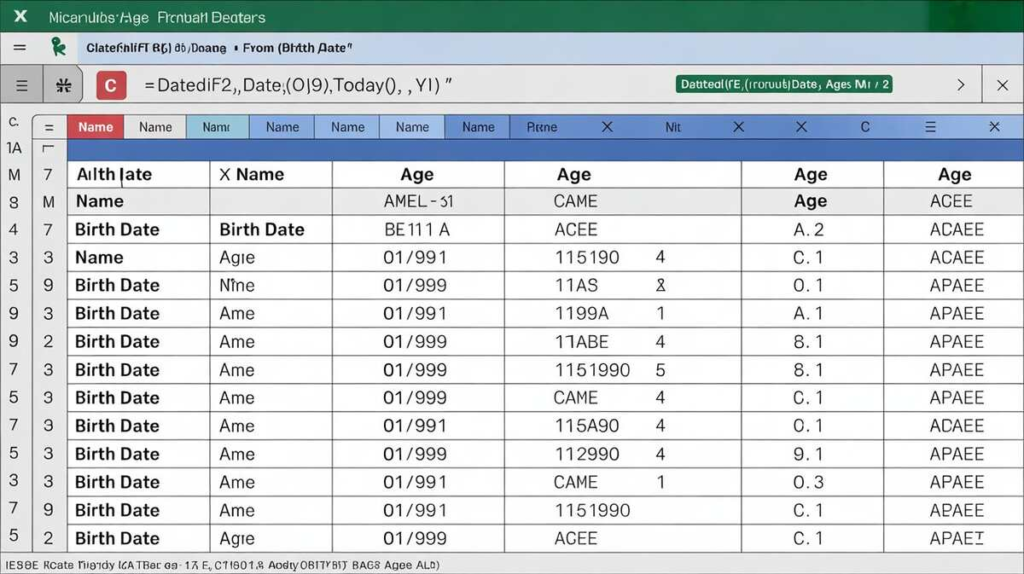Age Formula in Excel with Example